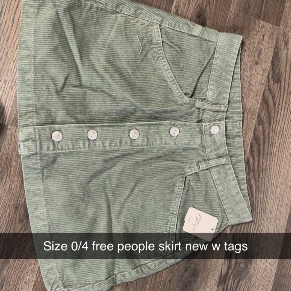 Free People Sage Corduroy Skirt